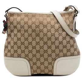 Gucci Beige GG Canvas Web Princy Crossbody