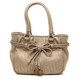 Dior Beige Diorissimo Trotter Canvas Bow Tote