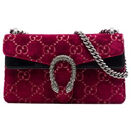 Gucci Red Medium GG Velvet Dionysus Umhängetasche