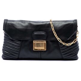 Miu Miu Borsa a tracolla biker in nappa matelassé nero