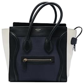 Céline Celine Blue Micro Tricolor Leder Luggage Tote