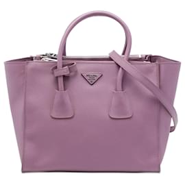 Borsa Prada Purple Medium Saffiano Twin Pocket