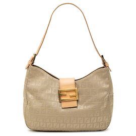 Borsa a tracolla Fendi in tela Zucchino beige