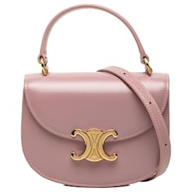 Céline Borsa Celine Clea Mini in pelle di vitello lucida rosa