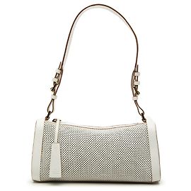 Borsa a tracolla Gucci in pelle traforata bianca
