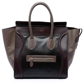 Céline Celine Black Mini Tricolor Calfskin Luggage Tote