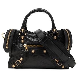 Bolsa Balenciaga Black Mini Lambskin Motocross Giant 21 City