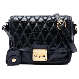 Miu Miu Black Vitello Shine Trapu Crossbody