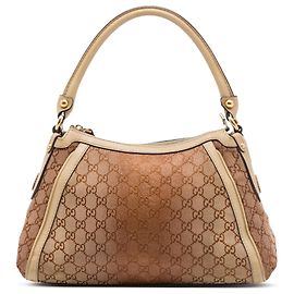 Gucci Brown GG Canvas Lurex Scarlett Handtasche