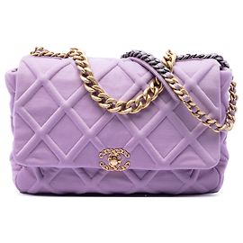 Chanel Purple Large Jersey 19 Flap