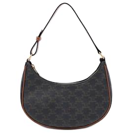 Céline Borsa a tracolla Ava in tela rivestita Triomphe marrone Medium Celine