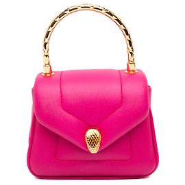 Bulgari Borsa Serpenti Reverse in micro pelle di vitello rosa Bvlgari con manico superiore