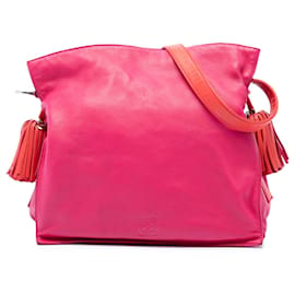LOEWE Borsa a tracolla Flamenco 30 in nappa bicolore rosa con nappa