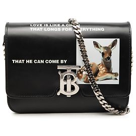 Burberry Black Small Smooth Calfskin Bambi TB Crossbody