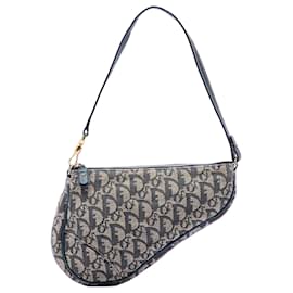 Pochette Saddle Blue Mini Diorissimo in tela
