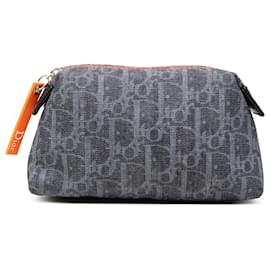Dior Blue Oblique Denim Kosmetiktasche