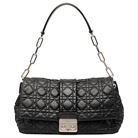 Borsa a tracolla Dior Black Lambskin Cannage New Lock