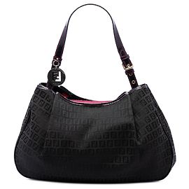 Fendi Schultertasche aus schwarzem Zucchino Canvas