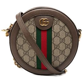 Gucci Beige Mini GG Supreme Web Ophidia Borsa a tracolla rotonda