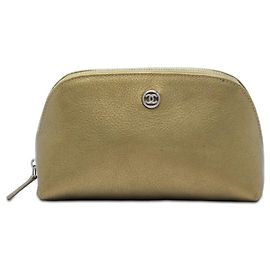 Beauty case Chanel Gold CC Metallic Goatskin
