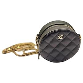 Chanel Vanity Round Bag Pelle Caviar Nera