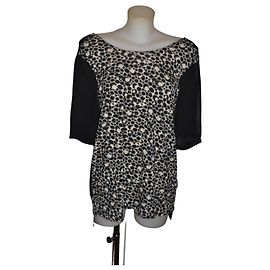 French Connection Top con estampado de leopardo y mangas de gasa