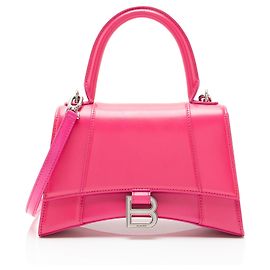 Balenciaga Hourglass Small Handtasche aus glänzendem Kalbsleder