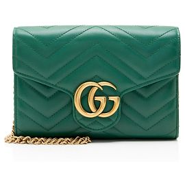 Portafoglio con catena Gucci Matelasse Leather GG Marmont