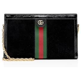 Borsa a tracolla Gucci Suede Ophidia Large Chain