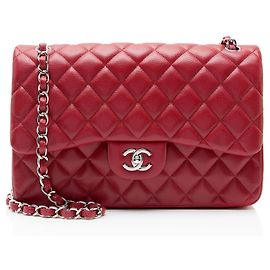 Borsa Chanel Classic Jumbo Double Flap in pelle Caviar
