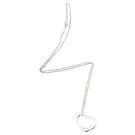 Tiffany & Co. Elsa Peretti Sterling Silber offenes Herz Halskette 22mm