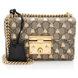 Piccola borsa a tracolla Gucci GG Supreme Bee Padlock