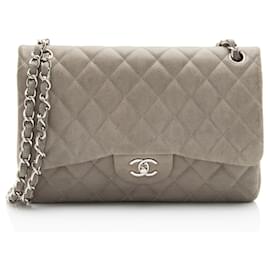 Chanel Classic Jumbo Double Flap Tasche aus mattem Caviar-Leder