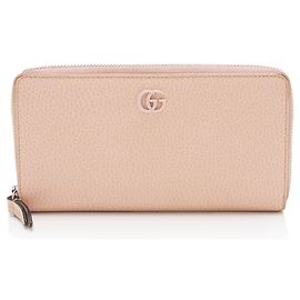Portafoglio Gucci Leather GG Marmont con zip a giro