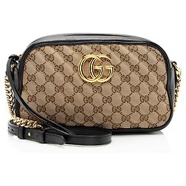 Borsa a tracolla piccola Gucci Matelasse GG Canvas GG Marmont