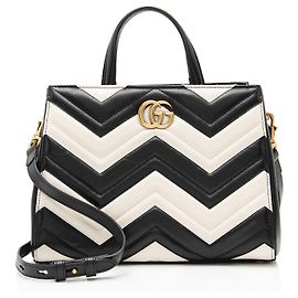 Borsa Gucci Bicolor Matelassé Pelle GG Marmont Top Handle Small Satchel