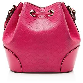 Borsa a secchiello Diamante in pelle lucida Gucci