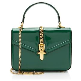 Gucci Sylvie 1969 Mini Top Handle en cuir verni