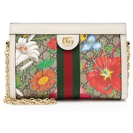 Borsa a tracolla Gucci GG Supreme Flora Ophidia Medium Chain