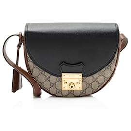 Piccola borsa a tracolla Gucci GG Supreme Padlock Saddle