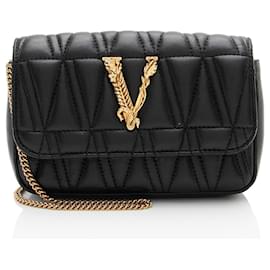 Versace Virtus Mini Bag aus Kalbsleder