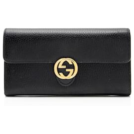 Portafoglio Continental in pelle con Interlocking G Gucci