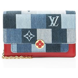 Cartera con cadena Louis Vuitton Limited Edition Denim Patchwork Flore