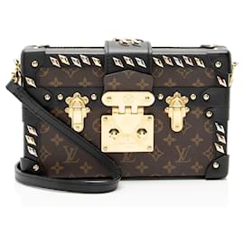 Borsa Petite Malle in tela Monogram con borchie a diamante - Louis Vuitton