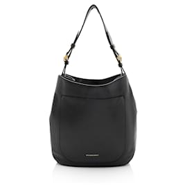 Piccola borsa hobo Burberry in pelle granulata Elmstone