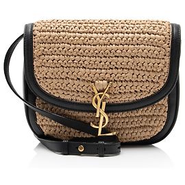Borsa a tracolla Saint Laurent Kaia Medium in pelle e rafia