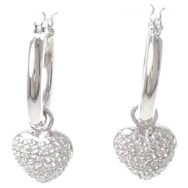 Orecchini a Cuore con Diamanti 2way Pt900 K18WG - Autre Marque