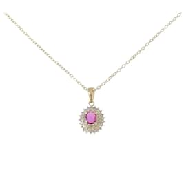 Autre Marque Collana con rubino e diamanti Au750