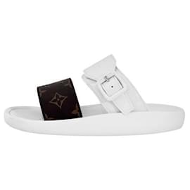 Louis Vuitton Sabot Monogram Rubber Luxury Viar da donna, ciabatte slide White