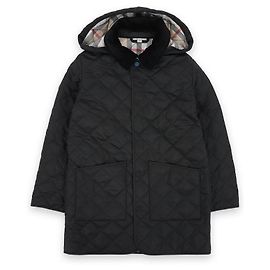 Burberry Giacca imbottita con cappuccio a quadri per bambini (Black)